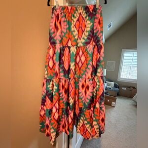 Colorful Geometric Maxi Skirt